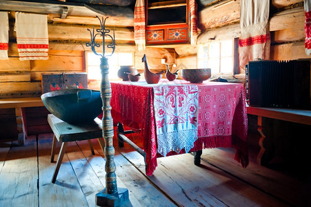俄罗斯古老的传统内置小屋图片