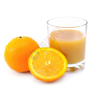 白底隔离的橙和汁图片