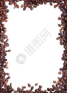 白底隔离的棕色烤咖啡豆图片