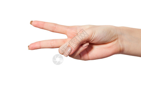 在和平或胜利的象征中手举两只以及用语表示信件与的符号图片
