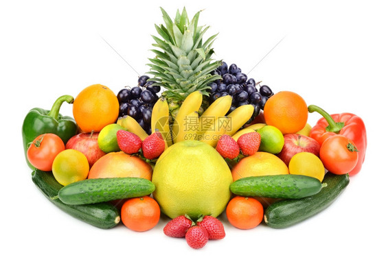 白种蔬菜和水果图片