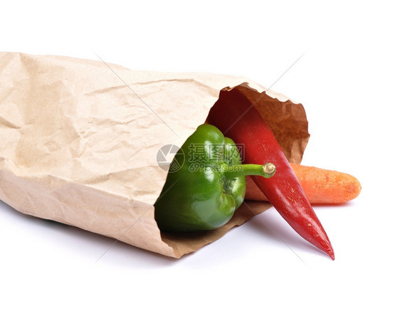 纸袋中的蔬菜图片