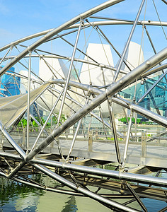 沙纳波尔的螺旋桥是码头湾的一座桥螺旋是由650吨不锈钢和1吨碳钢制成的图片