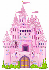 童话故事的矢量插图公主城堡背景图片