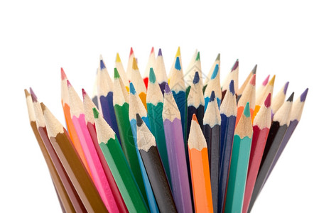彩色背景一堆彩色铅笔背景
