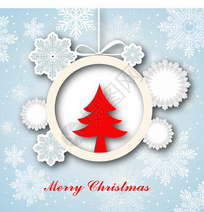 带有树和装饰品的古老圣诞卡Xma图片