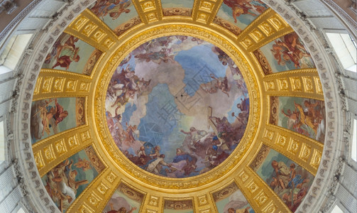 在残疾人穹顶的可波拉天花板上画壁帕里斯图片