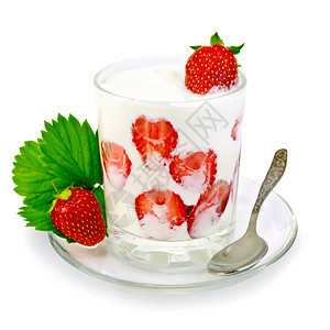 酸奶和草莓图片