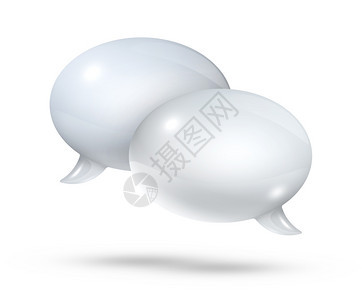 3d白色语音气泡孤立在白色上白色的讲话泡沫图片
