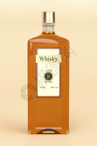 棕色背景的威士忌酒瓶图片