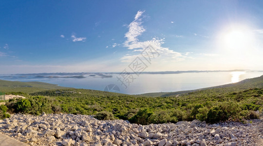 科纳提群岛从帕斯曼山峰的全景croati图片