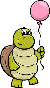 带气球的海龟图片