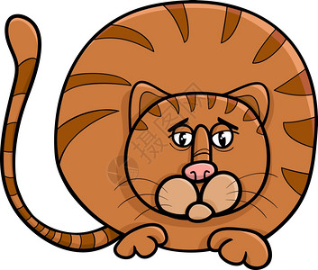 滑稽胖猫人物的漫画插图背景图片