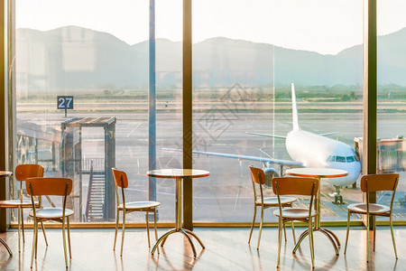 飞机餐厅机场休息室区域背景