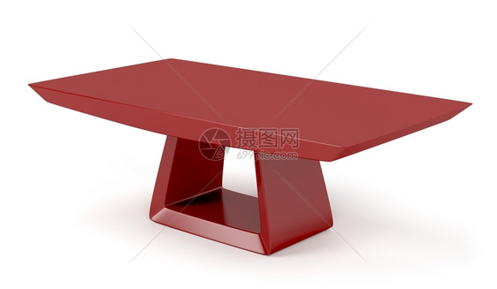 白色背景上的红时咖啡桌图片