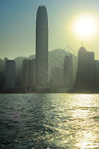 日落时的香港市中心图片