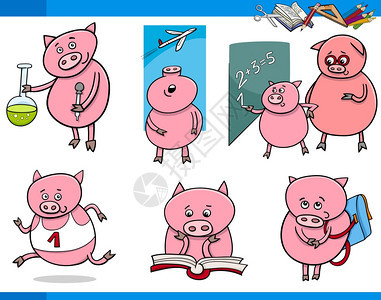 小猪上学系列漫画插图图片