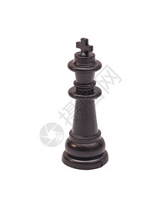 黑王在白背景中孤立的象棋图图片