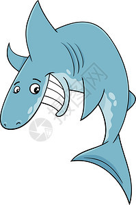 鲨鱼动物漫画插图图片