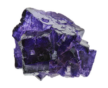白色背景分离的紫花状晶体样本图片