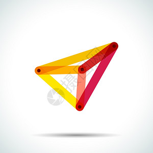 动态线和点带有交叉透明线和点的抽象金字形标志插画