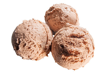 三球巧克力冰淇淋特制隔离图片