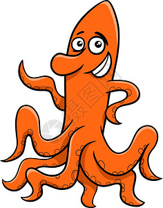 章鱼动物漫画插图图片