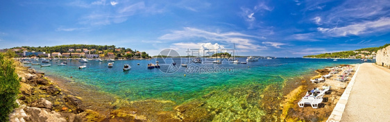 游艇海滩全景观光达马提亚croati图片