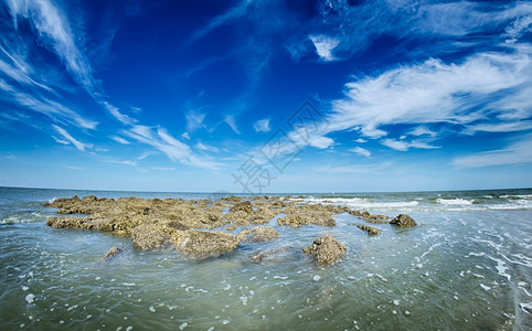 南卡罗利纳狩猎岛的海滩场景图片