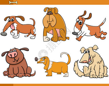 狗宠动物人系列卡通插图图片