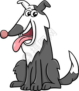 滑稽羊犬动物品的漫画插图图片