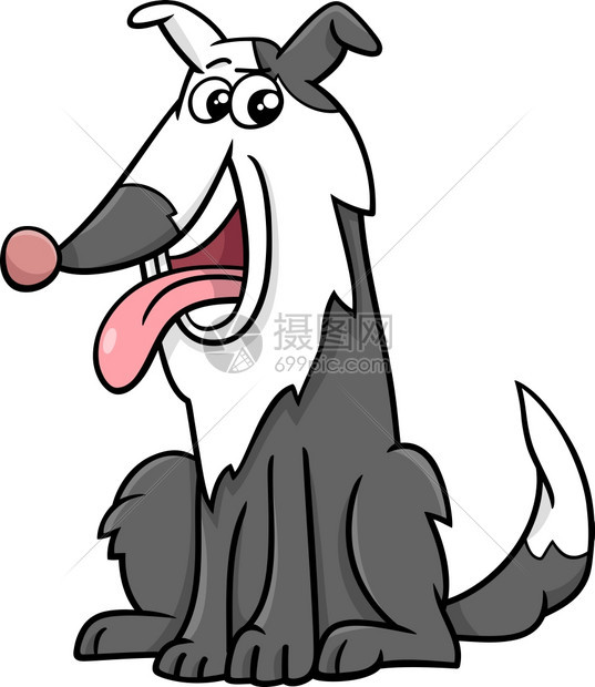 滑稽羊犬动物品的漫画插图图片