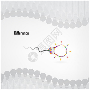 创意灯泡差异化想法图片