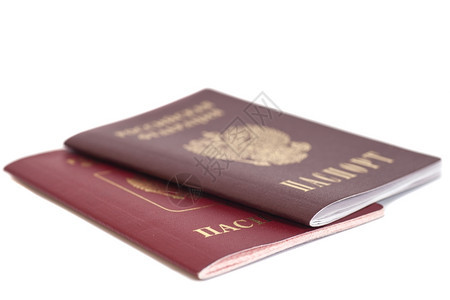 俄罗斯护照在白色上被孤立图片