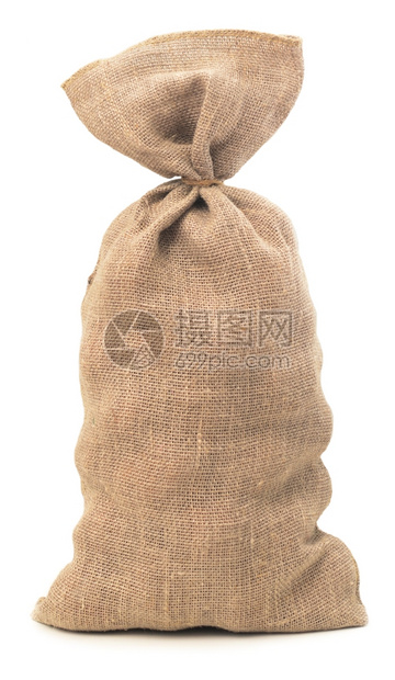 在白色背景上被孤立的单人麻袋