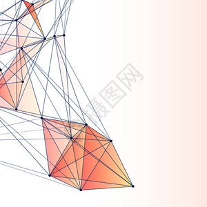 带有虚网格和三角单元的抽象背景图片