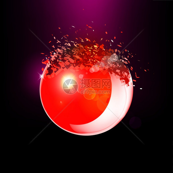 红色的球撕裂图片