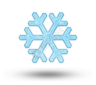 一个大雪花孤立在白色背景图片