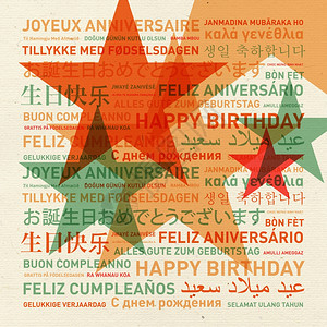 以不同语言制作的世界生日快乐卡图片