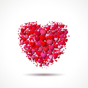 valenti由零散的爱情微小符号组成的心形白日卡图片