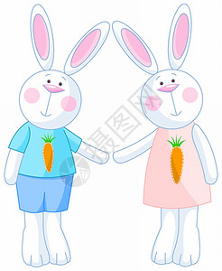 两只兔子漫画图片