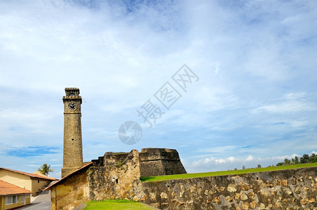 塔台的时钟堡垒加勒srilank图片