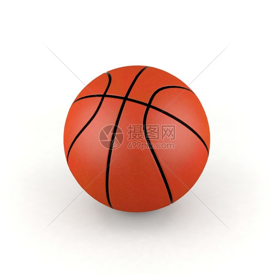 白背景上孤立的篮球图片