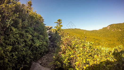 向北卡罗莱纳山峰移动自然的足迹场景图片
