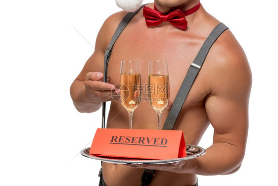 香槟服务员图片