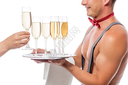 香槟服务员图片
