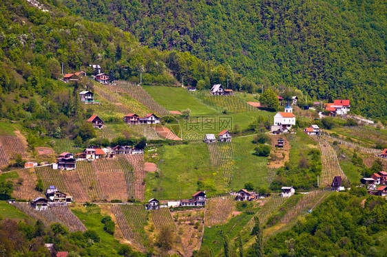 北部croati北部普列西维察葡萄园和小屋山图片