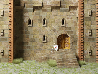 3d成为中世纪堡垒建筑外部图片