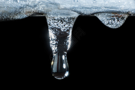 冰柱和滴水深底背景图片
