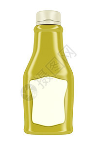 用于白色背景上孤立的瓶芥子酱或蛋黄图片